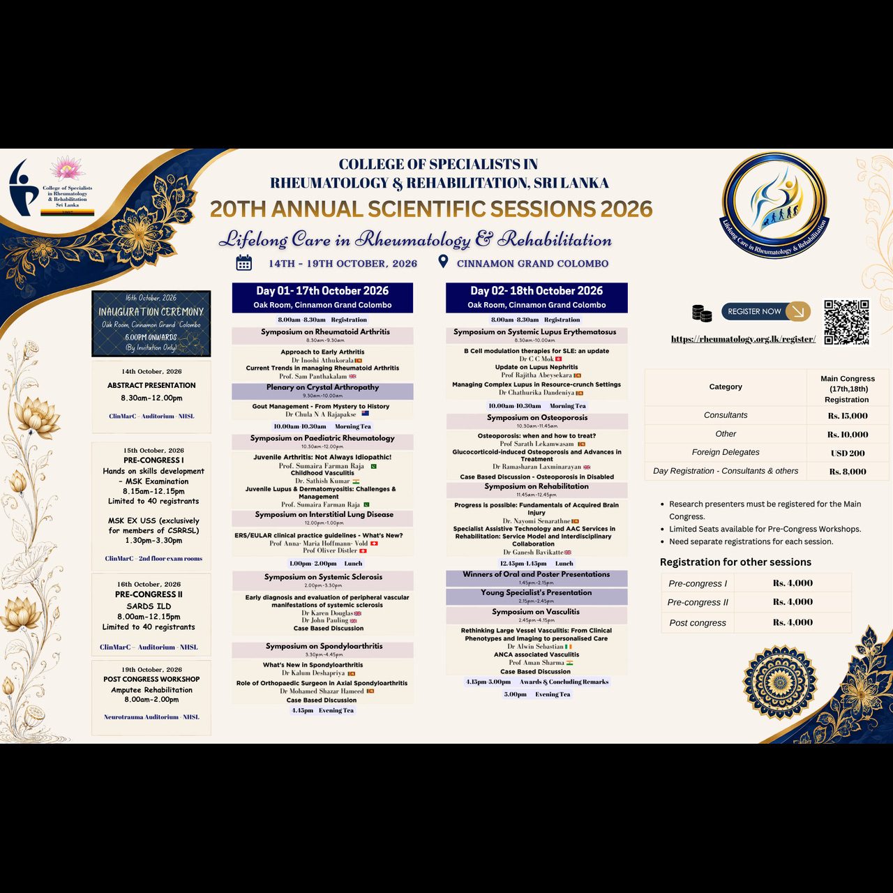 20th Annual Scientific Sessions in Rheumatology and Rehabilitation