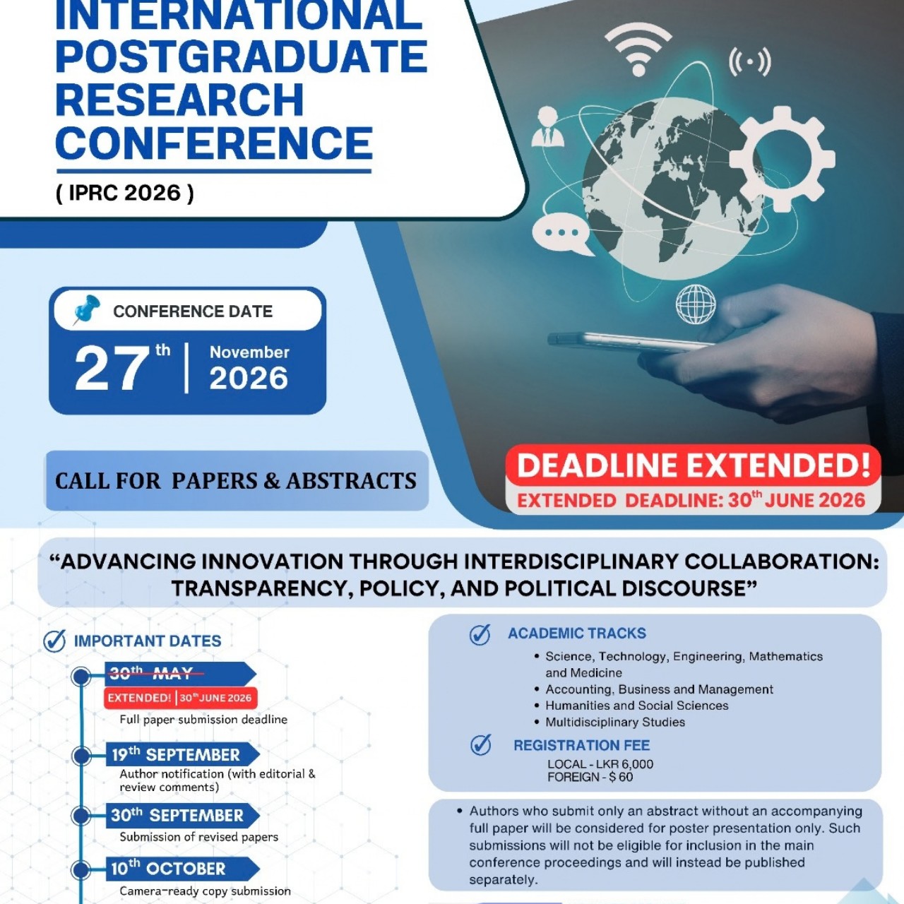 26th International Postgraduate Research Conference