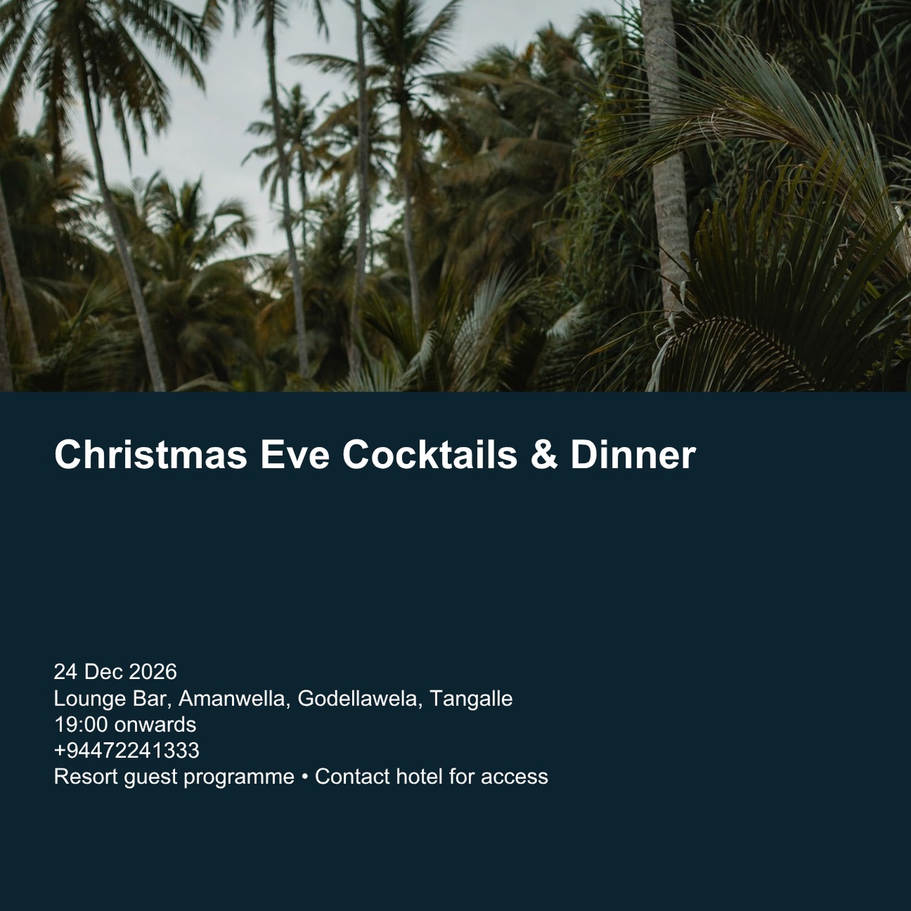 Christmas Eve Cocktails & Dinner — Amanwella